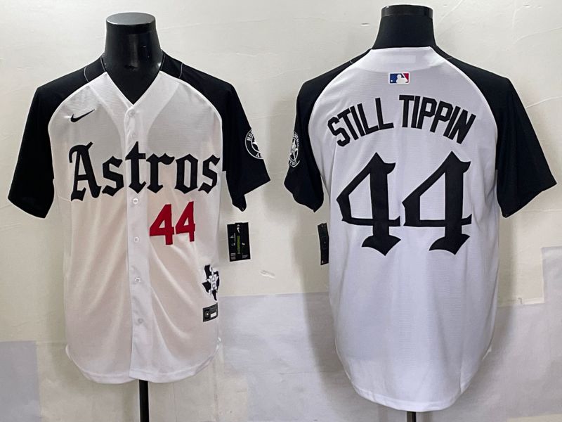 Men 2025 Houston Astros #44 Still Tippin White Black Five generations Joint Name Nike MLB Jersey style 2->houston astros->MLB Jersey